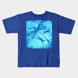 Beautiful dragonflies in blue Kids T-Shirt